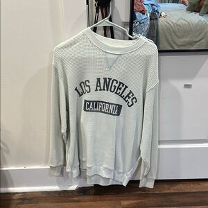 Aerie Textured Knit Top in Light Gray